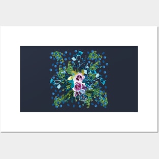 Magical Rose Garden at night Posters and Art